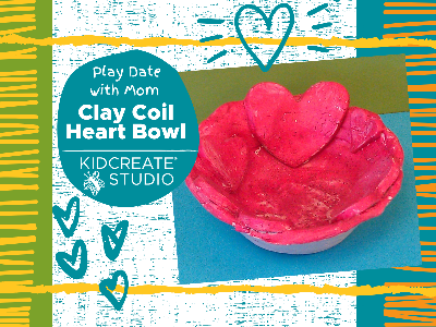Kidcreate Studio - Eden Prairie. Play Date with Mom - Clay Coil Heart Bow Sensory Play (2-6 Years)